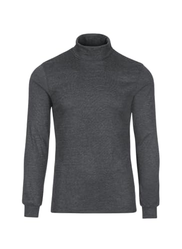 Trigema Herren Sportrollkragenpullover 685010 , Grau (anthrazit-melange), Large von Trigema