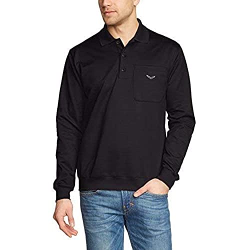 Trigema Herren Sweatshirt Poloshirt 674602,Schwarz (Schwarz 008),XL von Trigema