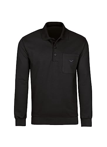 Trigema Herren Sweatshirt Poloshirt 674602, Schwarz, XL von Trigema