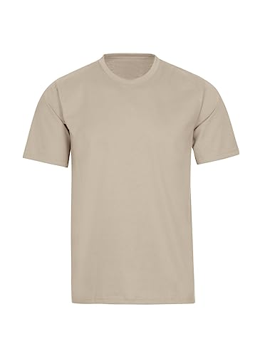 Trigema Herren T-Shirt aus Baumwolle 637202, Sand, S von Trigema