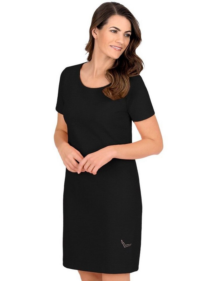 Trigema Jerseykleid TRIGEMA Halbarm Kleid mit Kristallsteinen (1-tlg) von Trigema