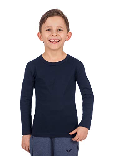 Trigema Jungen 302501 Langarmshirt, Blau (Navy 046), 116 von Trigema