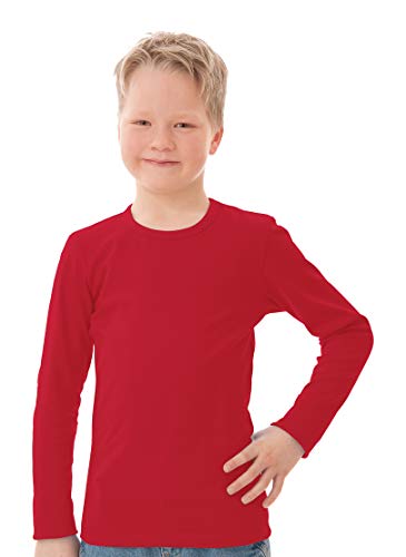 Trigema Jungen 302501 Langarmshirt, Rot (Kirsch 036), 92 von Trigema
