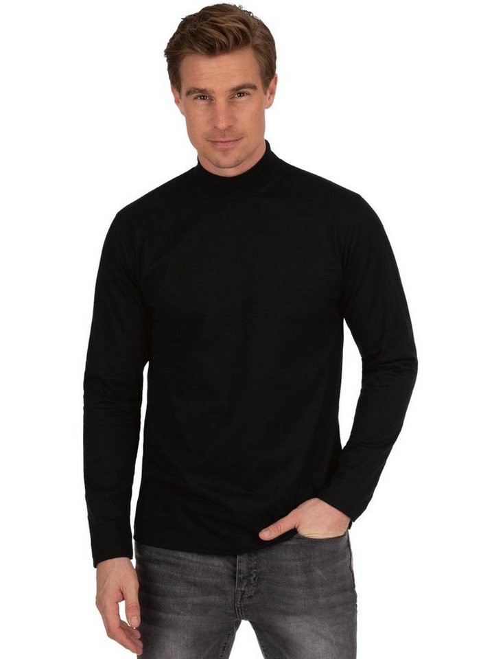 Trigema Longsleeve TRIGEMA Langarm Shirt mit Stehkragen (1-tlg) von Trigema