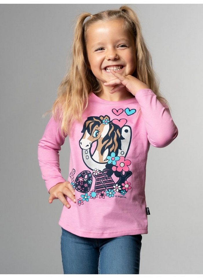 Trigema Longsleeve TRIGEMA Langarmshirt mit süßem Pony-Print (1-tlg) von Trigema