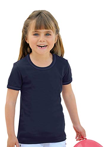 Trigema Mädchen 202201 T-Shirt, Blau (Navy 046), 116 von Trigema