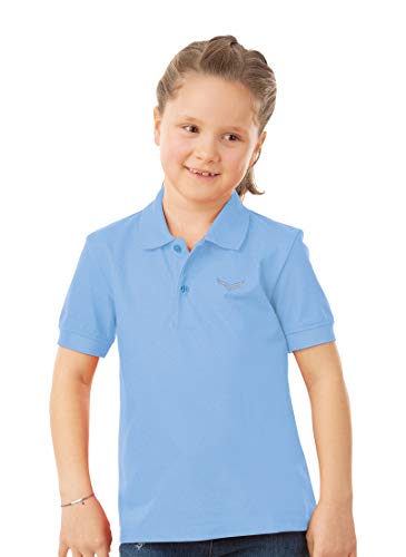 Trigema Mädchen 221601 Poloshirt, Blau (horizont 042), 104 von Trigema