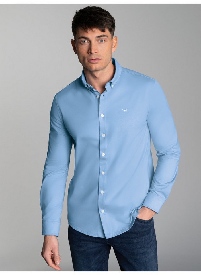 Trigema Poloshirt TRIGEMA Business-Hemd aus DELUXE-Single-Jersey (1-tlg) von Trigema