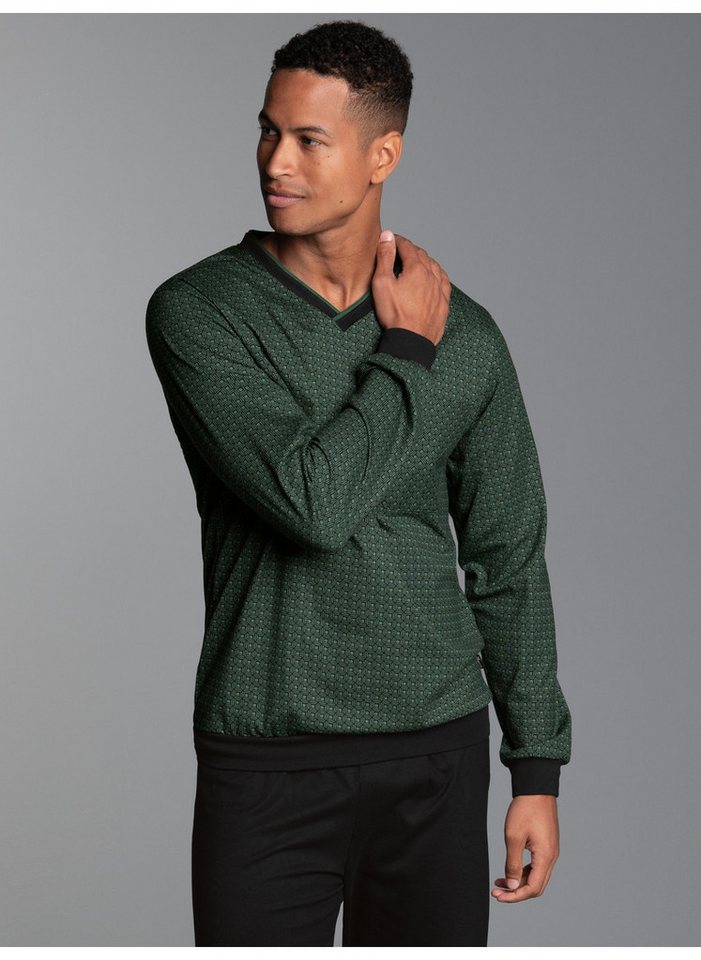 Trigema Schlafanzug TRIGEMA Pyjama-Oberteil mit Allover-Retro-Print (1 tlg) von Trigema