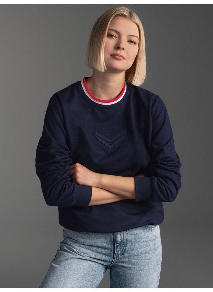 Trigema Sweater TRIGEMA Sweatshirt mit 3D-Logo-Prägung von Trigema