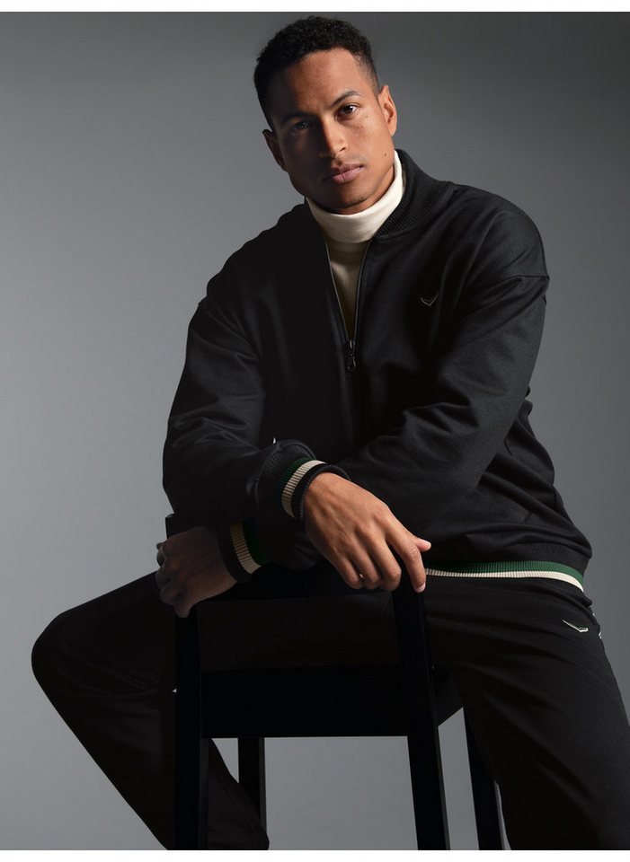 Trigema Sweatjacke TRIGEMA Collegejacke mit kontrastfarbigen Elementen (1-tlg) von Trigema