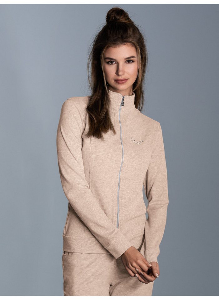Trigema Sweatjacke TRIGEMA Jacke veredelt mit Kristallsteinen (1-tlg) von Trigema