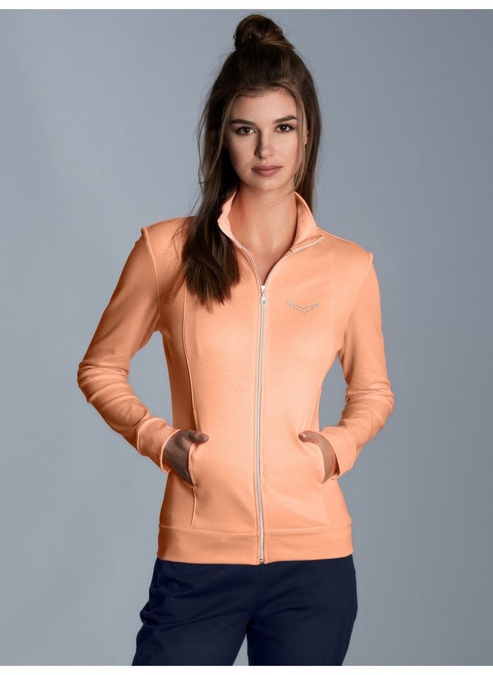 Trigema Sweatjacke TRIGEMA Jacke veredelt mit Kristallsteinen (1-tlg) von Trigema