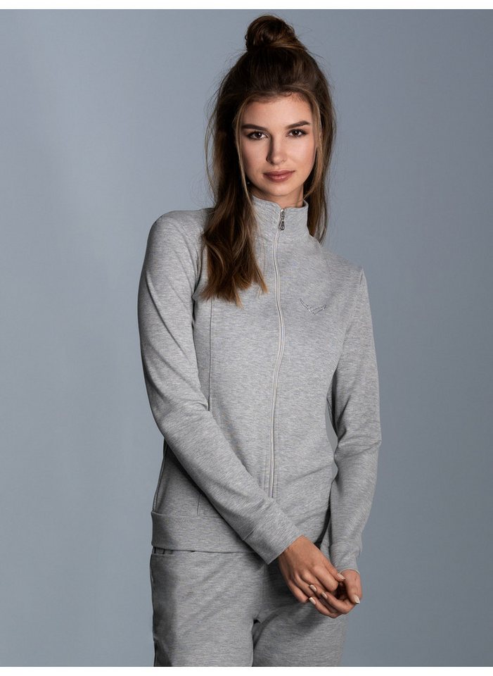 Trigema Sweatjacke TRIGEMA Jacke veredelt mit Kristallsteinen (1-tlg) von Trigema