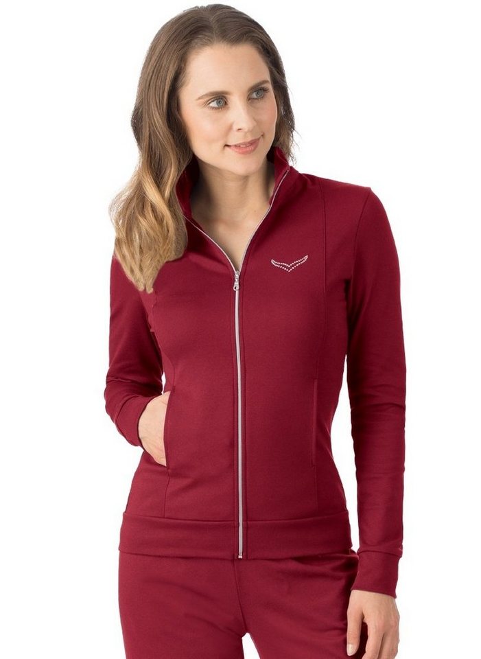 Trigema Sweatjacke TRIGEMA Jacke veredelt mit Kristallsteinen (1-tlg) von Trigema