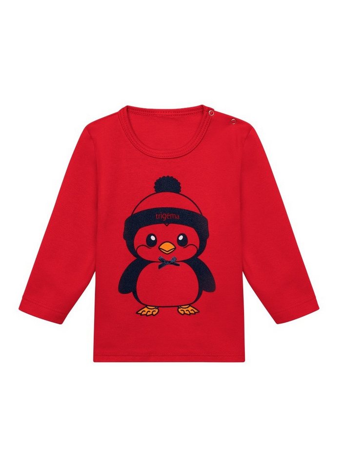 Trigema Sweatshirt TRIGEMA Langarmshirt mit süßem Pinguin-Print von Trigema
