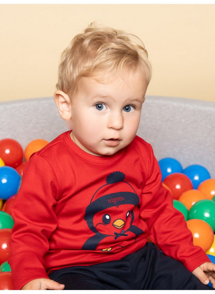 Trigema Sweatshirt TRIGEMA Langarmshirt mit süßem Pinguin-Print von Trigema