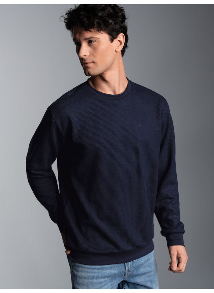 Trigema Sweatshirt TRIGEMA Sweatshirt in Waffeloptik von Trigema