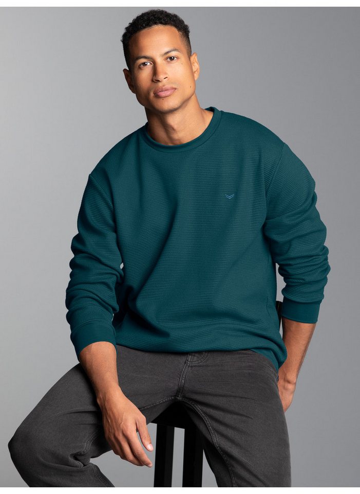Trigema Sweatshirt TRIGEMA Sweatshirt in Waffeloptik von Trigema