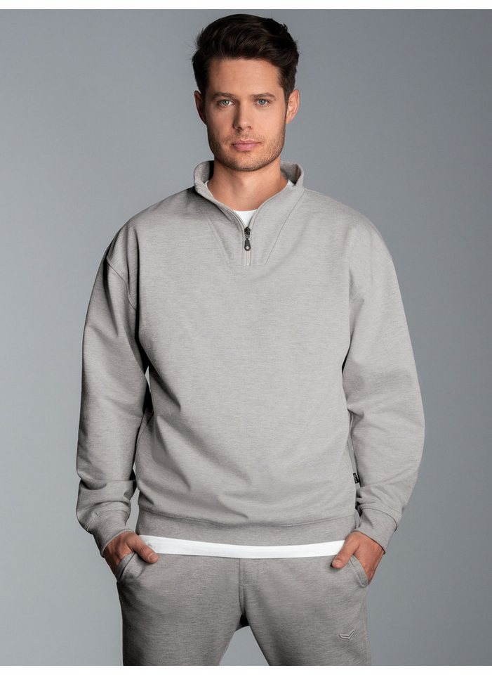 Trigema Sweatshirt TRIGEMA Troyer in bequemer Sweat-Qualität von Trigema