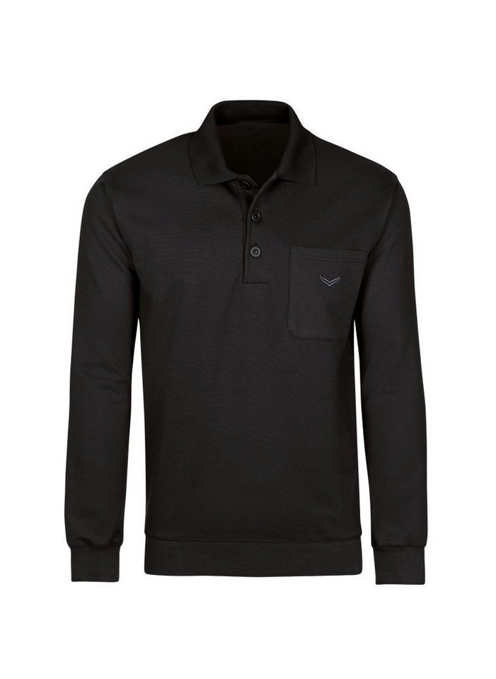 Trigema Sweatshirt TRIGEMA Langarm Polo aus Sweat-Qualität von Trigema