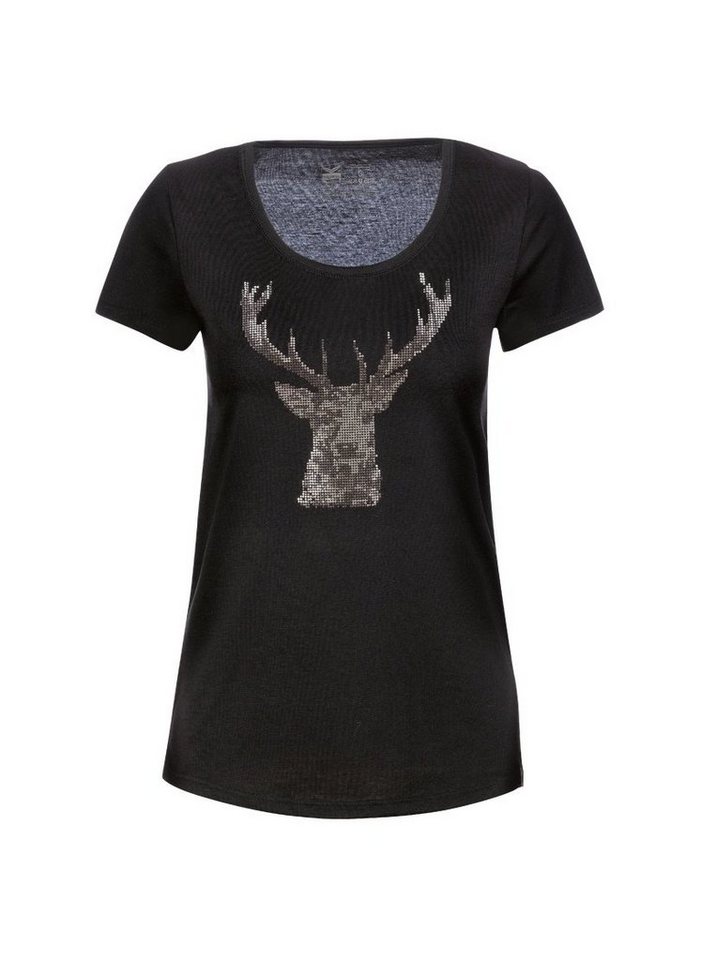 Trigema T-Shirt TRIGEMA T-Shirt Glitzer-Hirsch (1-tlg) von Trigema