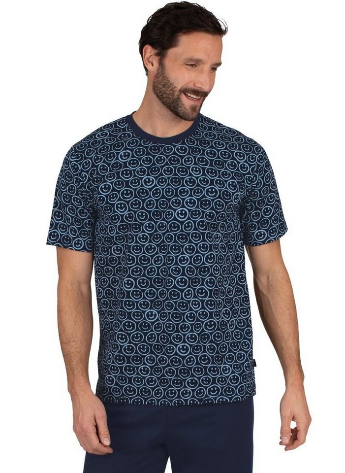 Trigema T-Shirt TRIGEMA T-Shirt mit freundlichem Smiley-Muster (1-tlg) von Trigema