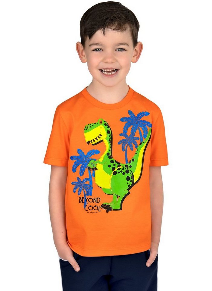 Trigema T-Shirt TRIGEMA T-Shirt mit coolem Dino-Motiv (1-tlg) von Trigema