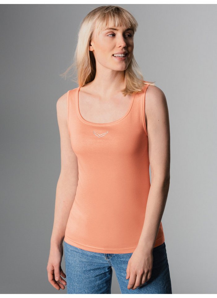 Trigema Tanktop TRIGEMA Trägershirt mit Kristallsteinen (1-tlg) von Trigema