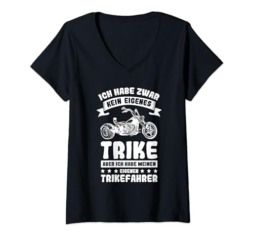 Damen Habe Meinen Eigenen Trikefahrer Triker Trike T-Shirt mit V-Ausschnitt von Trike Geschenke für Triker