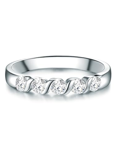Trilani Damen Memoirering 925/- Sterling Silber Zirkonia im Brilliantschliff Beisteckring Vorsteckring Brautschmuck Verlobungsring Partnerring Trilani Damen Memoirering 925/- Sterling Silber Zirkonia im Brilliantschliff Beisteckring Vorsteckring Brautschmuck Verlobungsring Partnerring von Trilani