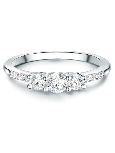 Trilani Damen-Ring aus 925/- Sterling Silber mit Zirkonia mit Brillantschliff von Trilani