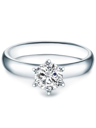 Trilani Damen-Solitärring Sterling Silber Kristalle von Swarovski® weiß - Verlobungsring Antragsring Silberring Damen mit Stein von Trilani