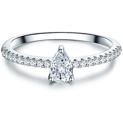 Trilani Damen Solitärring aus 925/- Sterling Silber mit Zirkonia Brillantschliff von Trilani