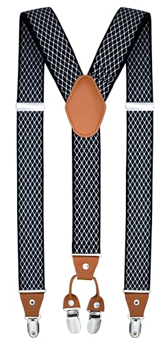 trilece Herren-Hosenträger mit geradem Clip, verstellbar, Y-Rücken, Kostüm, Hochzeit, Abschlussball, Smoking, Kleid, Muster: 5 von Trilece