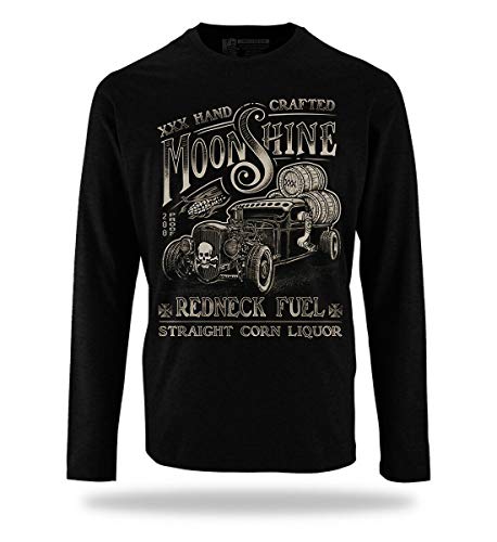 Trillest Gear Herren Langarm Tshirt Longsleeve Rockabilly - Hot Rod Moonshine Redneck Fuel (M) von Trillest Gear