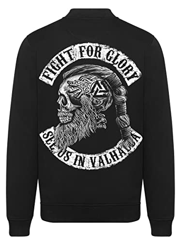Trillest Gear See You in Valhalla Vikings Sweatshirt Zip-Jacke Reißverschluss Sweatjacke ohne Kapuze Fight (2XL) von Trillest Gear