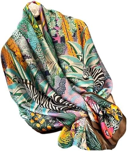 Trillion London® Frühling Kollektion | Designer Seidenschal für Damen | Leichte Halstücher | Schal-Wraps | Blumenmuster | Geeignet für den Alltag | Reisen & Schenken | Glatte & weiche Oberfläche von Trillion