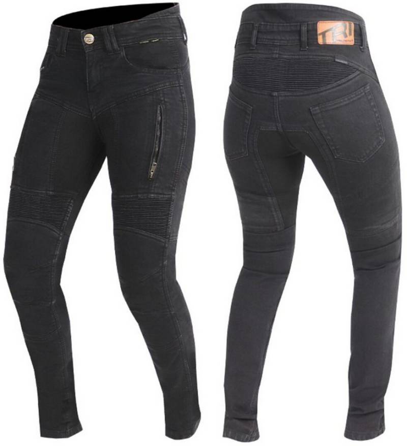 Trilobite Motorradhose Parado Black Monolayer Slim Damen Motorrad Jeans Knieprotektoren enthalten von Trilobite