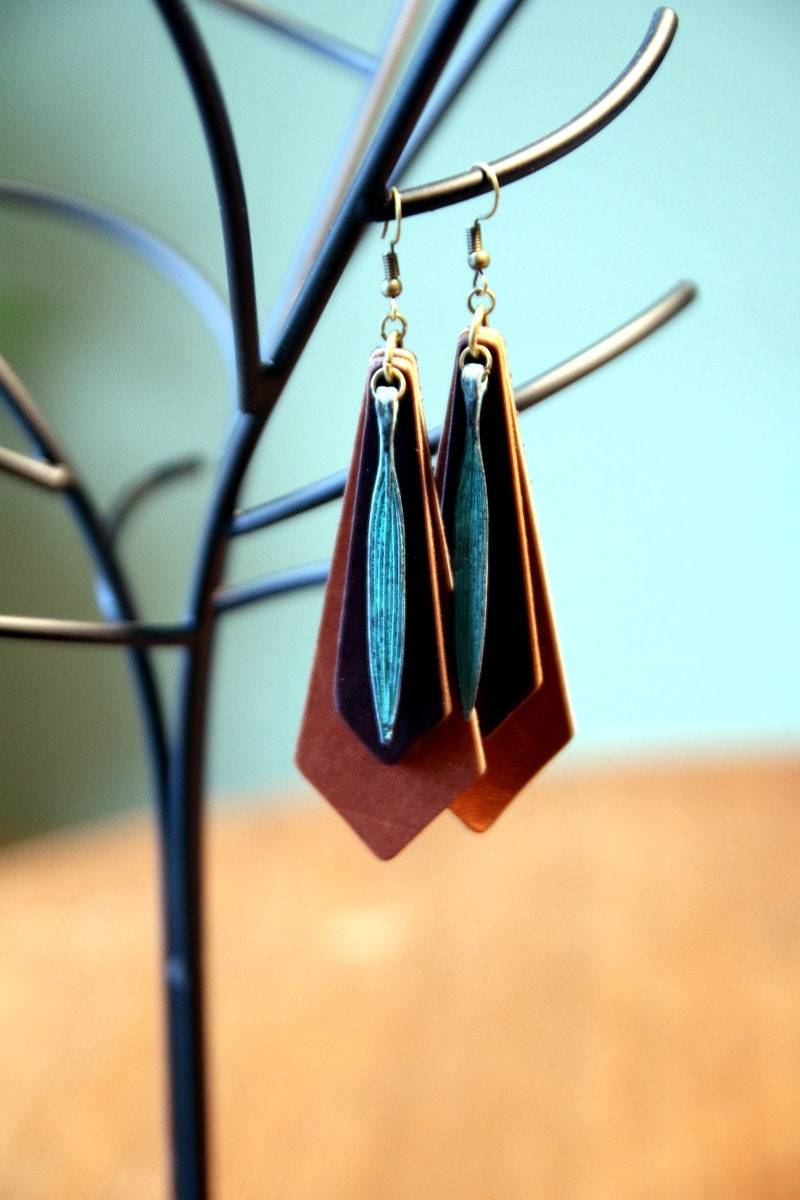 Lederohrringe ‖ Boho Statement Drachenohrringe Lederohrringe ‖ Boho Statement Drachenohrringe von TrimAndTrap