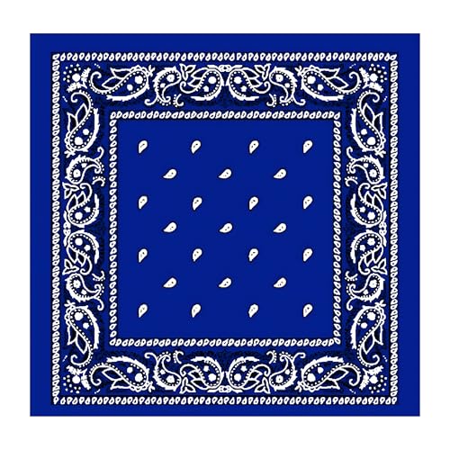 Trimming Shop Baumwolle Unisex Bandana Stirnband Schal Breite Kopf Wrap Multifunktionstuch für Armband Kopfbedeckung Raves Reiten Wandern Radfahren Outdoor-Aktivitäten 54cm, blau, 6 5/8 von Trimming Shop