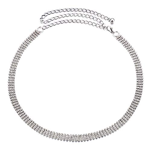 Trimming Shop Damen Metallkette Charm Gürtel Diamante Strass Nieten Bund Verschluss Stilvoller Verschluss für Modeaccessoires, lässig formell und westliche Outfits von Trimming Shop