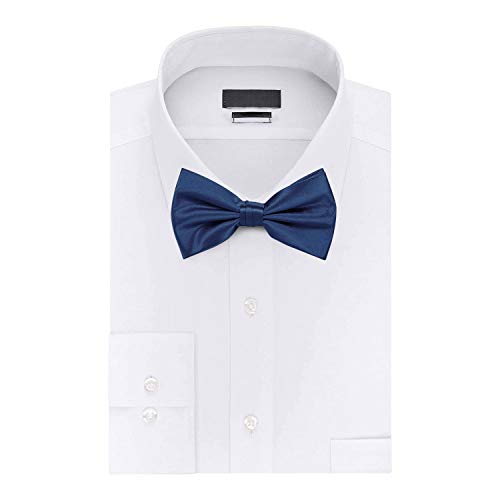 Trimming Shop Herren Fliege Bunt Einfarbig Solid Satin Polyester Verstellbare Vorbinder Stilvolle Fliegen für Freizeit & formelle Kleidung, Hochzeit Party Accessoire, navy, Einheitsgröße von Trimming Shop