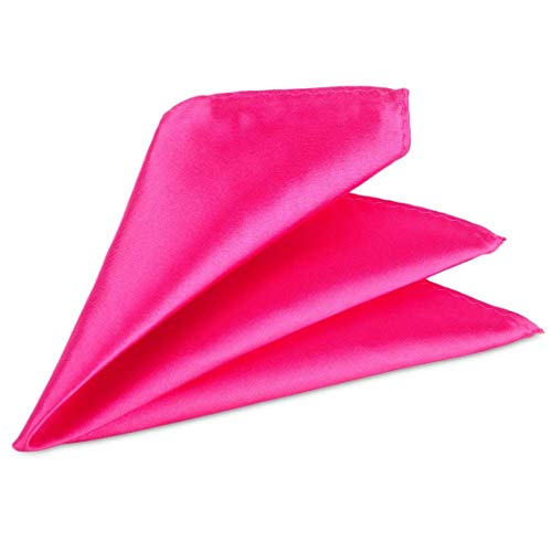 Trimming Shop Italienisch Quadrat Satin Einstecktuch für Formelle Kleidung Hochzeit Ball, Feier Ball Partys - Klassisches Design - Hot Pink, 23cm, 9" (23cm) von Trimming Shop