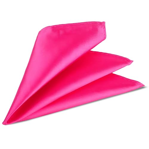 Trimming Shop Italienisch Quadrat Satin Einstecktuch für Formelle Kleidung Hochzeit Ball, Feier Ball Partys - Klassisches Design - Hot Pink, 23cm, 9" (23cm) von Trimming Shop