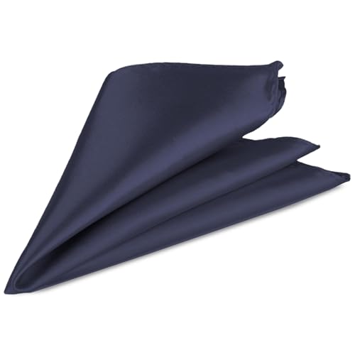 Trimming Shop Italienisch Quadrat Satin Einstecktuch für Formelle Kleidung Hochzeit Ball, Feier Ball Partys - Klassisches Design - Marine, 23cm, 9" (23cm) von Trimming Shop