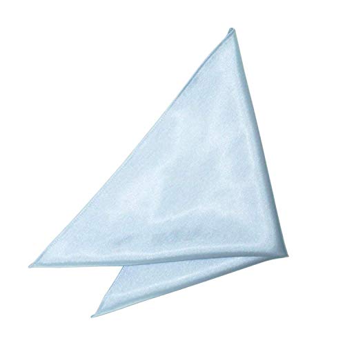 Trimming Shop Italienische Quadratisch Satin Taschentuch für Formelle Kleidung, Hochzeit, Ball, Celebration, Ball, Partys - Unisex, Klassisches Design - Himmelblau, 9" (23cm), 23cm von Trimming Shop