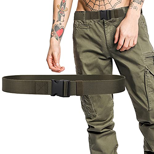 Trimming Shop Nylon Webbing Gürtel im Military-Stil, 3,5 cm Canvas-Gürtel mit Schnellverschluss-Kunststoffschnalle, Combat Webbing Belt für Cargo Pants, Tactical Belt for Military Wear, Outdoor Sports von Trimming Shop