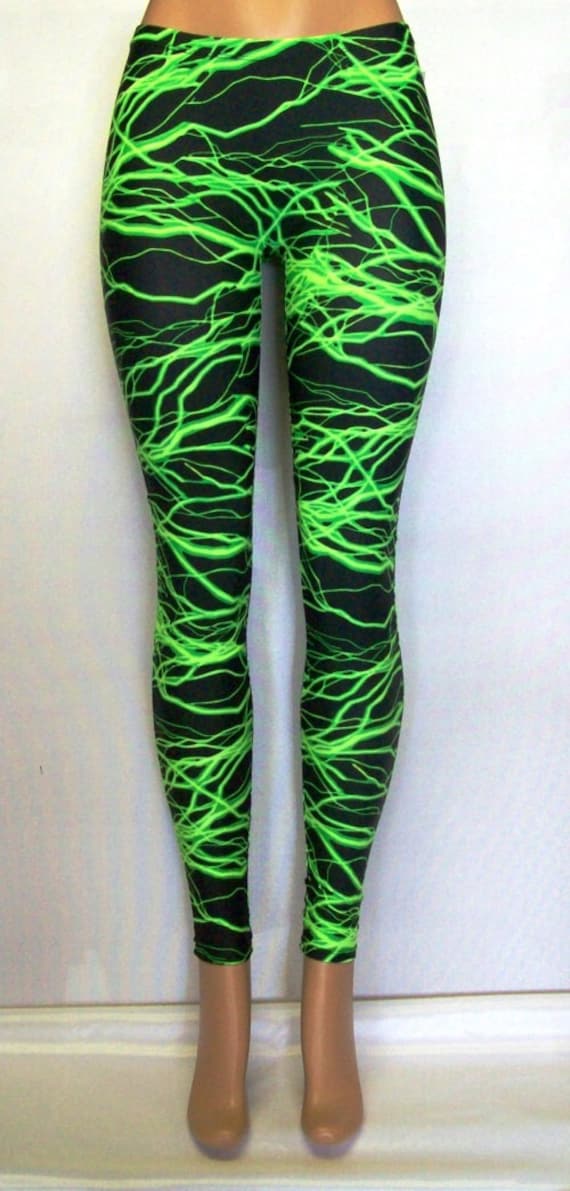 Schwarzlicht Blitz Leggings Rave Kostüm Spandex - Nach Maß Schwarzlicht Blitz Leggings Rave Kostüm Spandex - Nach Maß von TrinaWear