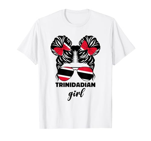 Trinidadian Girl Kids Trini Trinidad und Tobago Flagge Mädchen T-Shirt von Trini Trinidad and Tobago Flag Apparel Co.